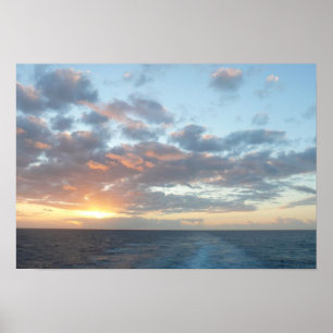 Póster Amanecer en el mar I Pastel