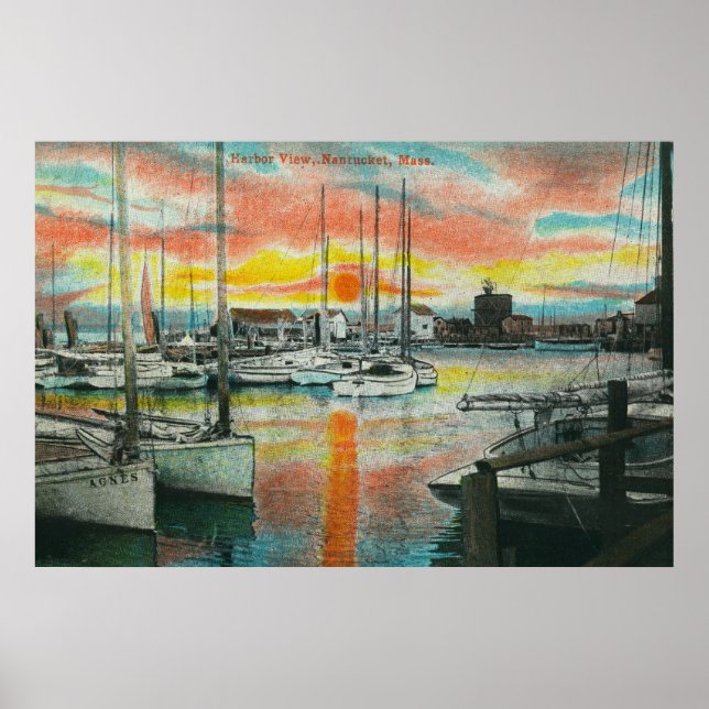 Póster Amanecer en el puerto (Frente)