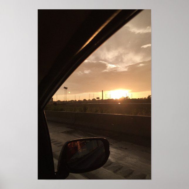 Póster Amanecer en la Carretera (Frente)