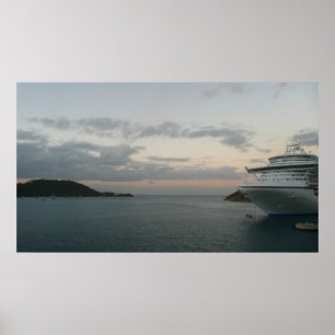 Póster Amanecer en la costa de cruceros Santo Tomás II