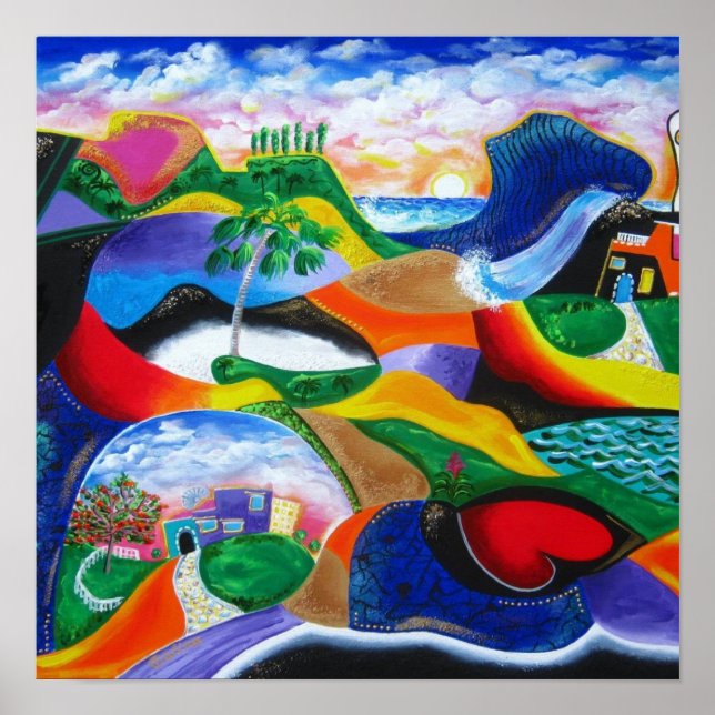 Póster Amanecer en la costa de Puerto Rico (Frente)