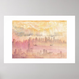 Póster Amanecer en la Gran Ciudad