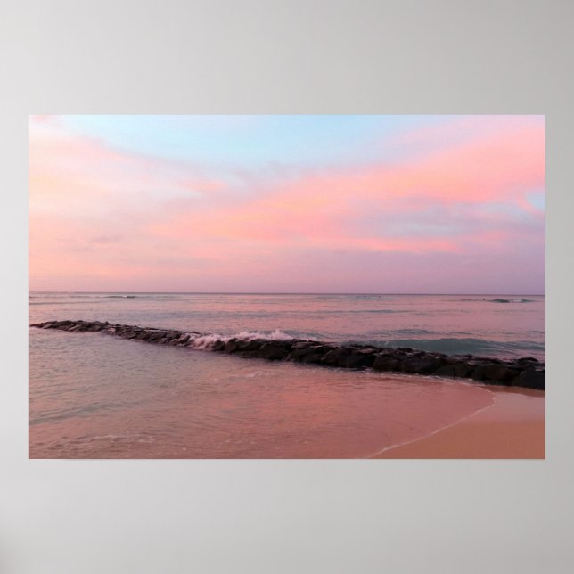 Póster Amanecer en la playa de Waikiki (Frente)