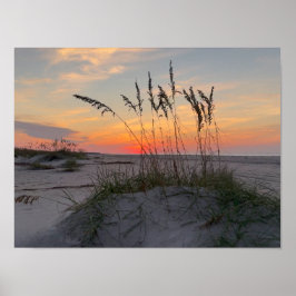 Póster Amanecer en la playa - Vida en Isla Costera