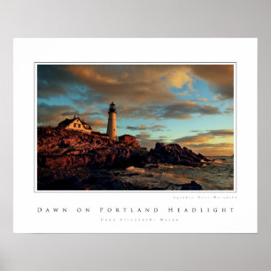 Póster Amanecer en los faros de Portland