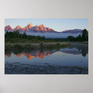 Póster Amanecer en Schwabacker aterrizando en Grand Teton