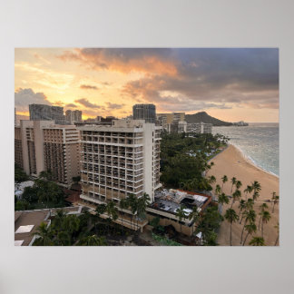 Póster Amanecer en Waikiki