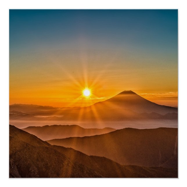 Póster Amanecer entre las colinas (Anverso)