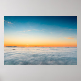 Póster Amanecer mágico sobre las nubes