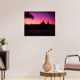 Póster Amanecer morado en La Valeta