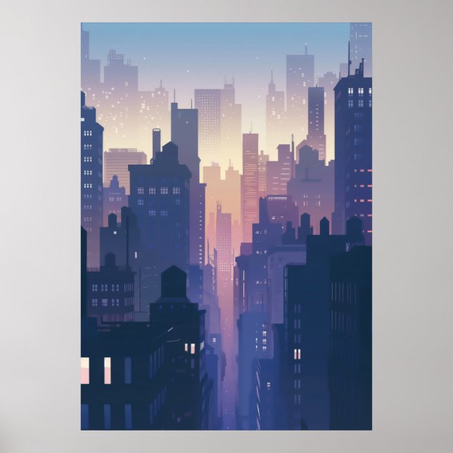 Póster Amanecer morado en Urbanscape (Frente)