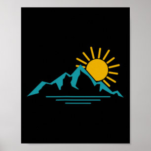 Póster Amanecer Naturaleza Montañas Senderismo Camping Ca