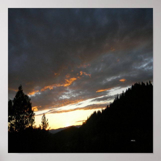 Póster Amanecer nublado dorado...... (Frente)