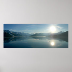 Póster Amanecer por la fotografía del College Fjord Alask
