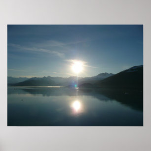 Póster Amanecer por la fotografía del College Fjord Alask