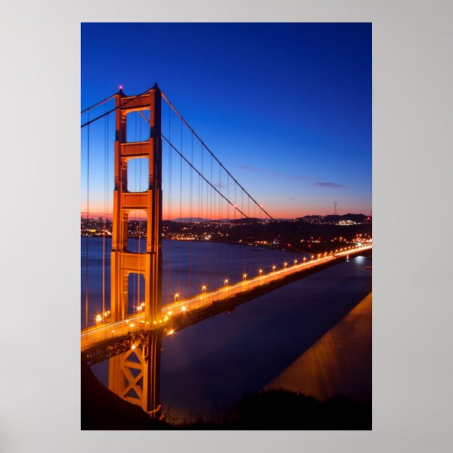 Póster Amanecer por San Francisco y el puente Golden Gate (Frente)