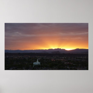 Póster Amanecer sobre el paisaje de St. George Utah