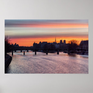 Póster Amanecer sobre Ile de la Cite y Notre Dame - París