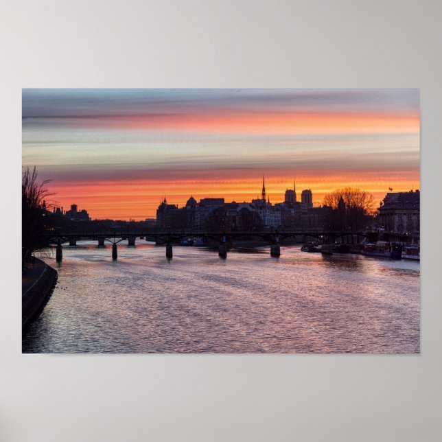 Póster Amanecer sobre Ile de la Cite y Notre Dame - París (Frente)