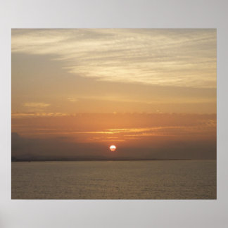 Póster Amanecer sobre la capa marina del Caribe Aruba II