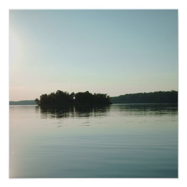 Póster Amanecer sobre lago tranquilo (Anverso)