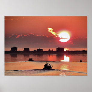 Póster Amanecer sobre las MAMÁES de Plymouth