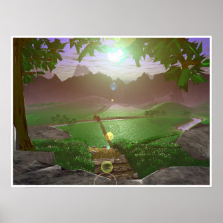 Póster Amanecer sobre las montañas-carreteras #3