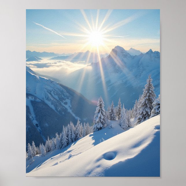 Póster Amanecer sobre las montañas de América (Frente)