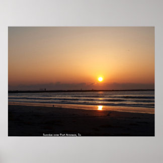 Póster Amanecer sobre Port Aransas, Tx.