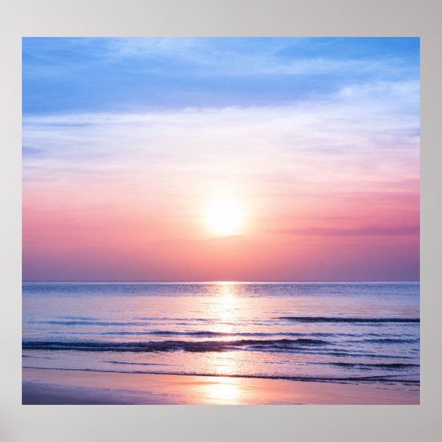 Póster Amanecer tropical: mar, cielo, serenidad (Frente)