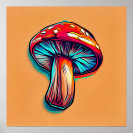 Póster Amanita Muscaria Mushroom