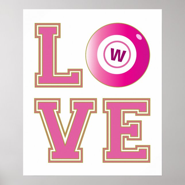 Póster Amante de Bingo Cuaderno Añada su inicial (Frente)