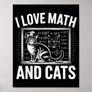 Póster Amante de gatos matemáticos divertido profesor de