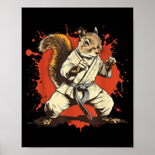 Póster Amante de la ardilla de karate Taekwondo MMA