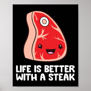 Póster Amante De La Carne A La Parrilla Bbq La Vida Es Me