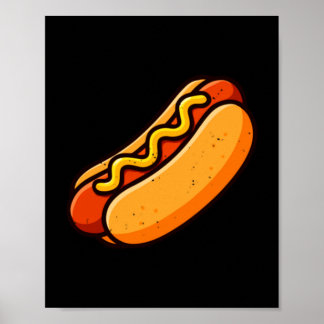 Póster Amante de la comida rápida salchicha vienesa bollo