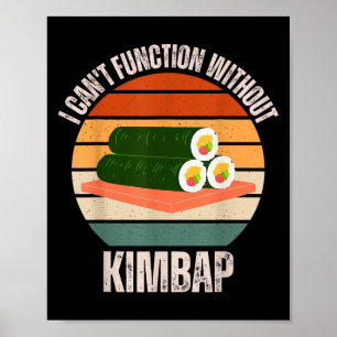 Póster Amante de la comida vintage Kimbap no puedo funcio