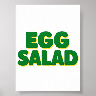 Póster Amante de la Ensalada de Huevo Humor Divertido Com