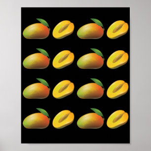 Póster Amante de la fruta patrón de mango fruitariano bay