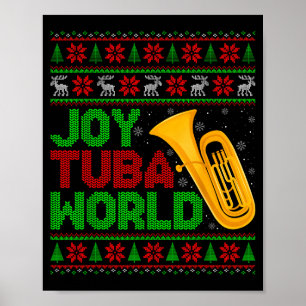 Póster Amante de la música del mundo Joy Tuba Navidad Tub
