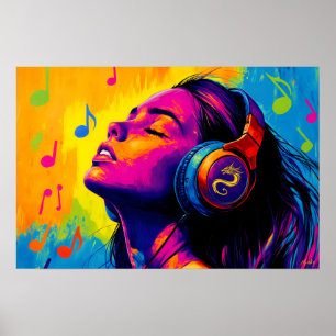 Póster Amante de la música Pop Art – Groove con el emblem