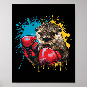 Póster Amante de la nutria del boxeo Guantes de boxeo Kic