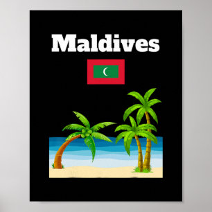 Póster Amante de la playa de Maldivas Viajes Recuerdo Ban