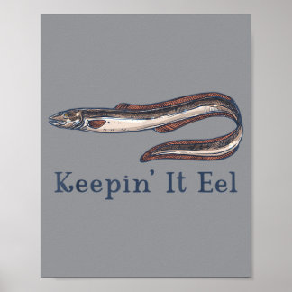 Póster Amante de las anguilas Acuario de anguilas Chiste