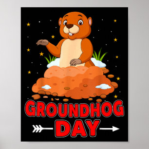 Póster Amante de las marmotas del día de la marmota