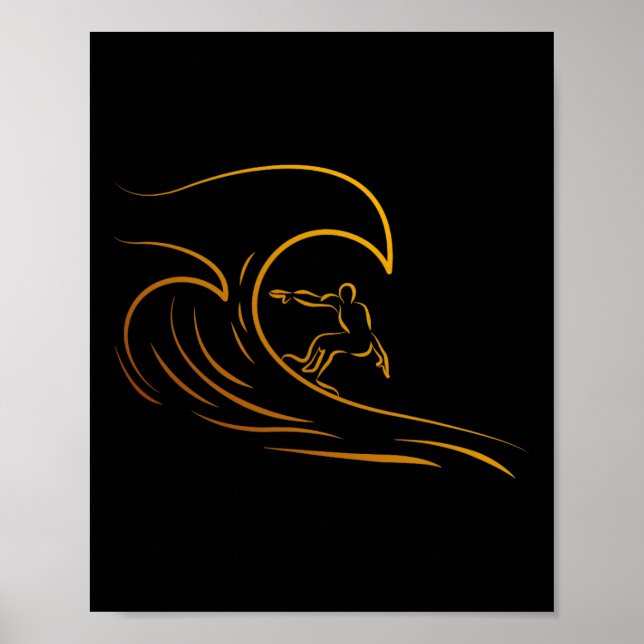 Póster Amante de las olas de estilo de vida Surfing Hawai (Frente)