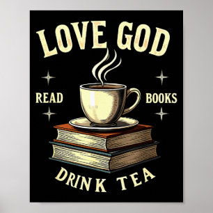 Póster Amante de Libros Cristianos Ama a Dios Leer Libros