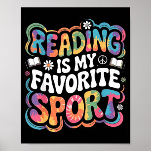 Póster Amante de libros divertidos corbata teñir groovy l