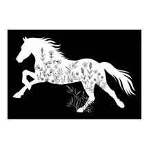 Amante de los caballos florales