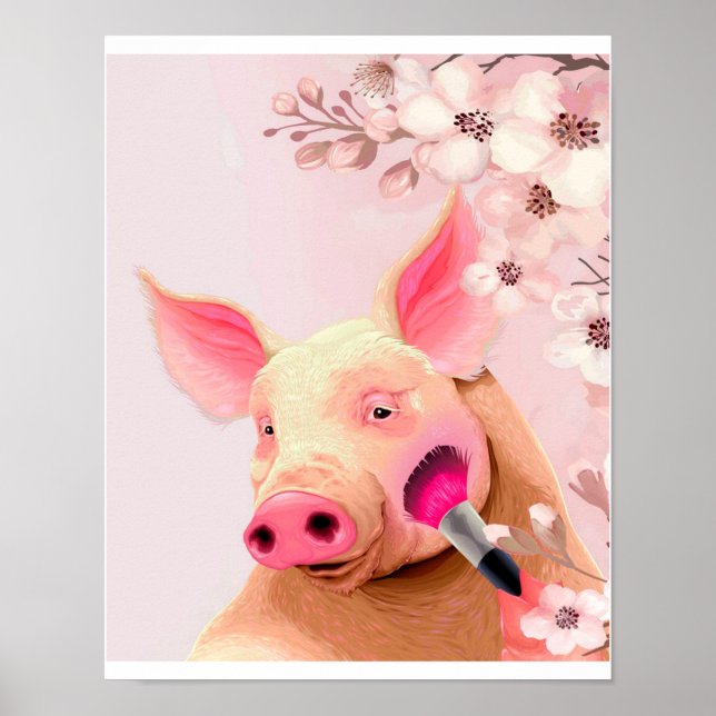 Póster amante de los cerdos de belleza (Frente)